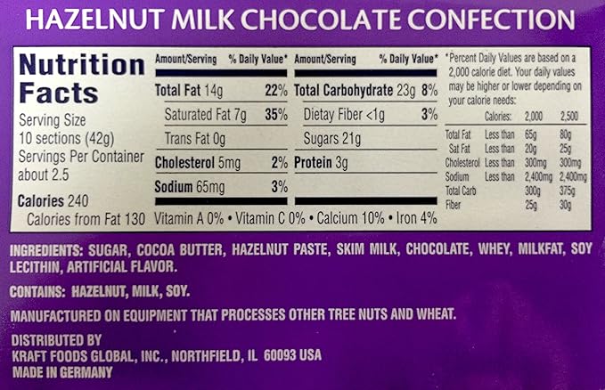 World's Best Milka Chocolate - Noisette 10 Bars