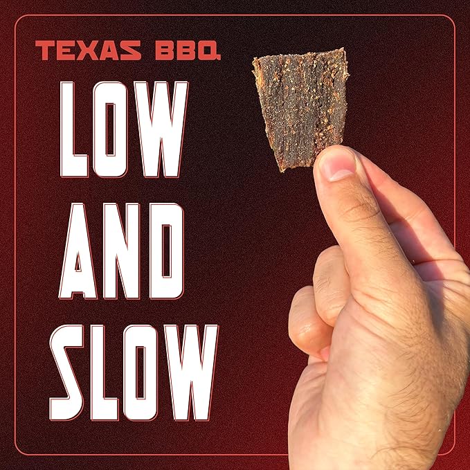 MaxJerky Texas Barbecue Beef Jerky Smoked Pepper Flavored Jerky 27.5 Grams of Protein 2.5 OZ (4 Pack)