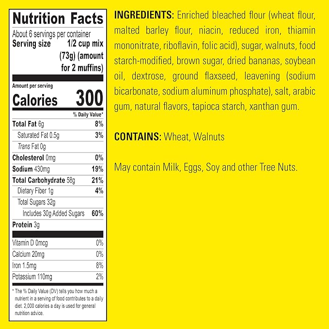 Krusteaz Banana Nut Supreme Muffin Mix 17.1-Ounce Boxes (Pack of 12)