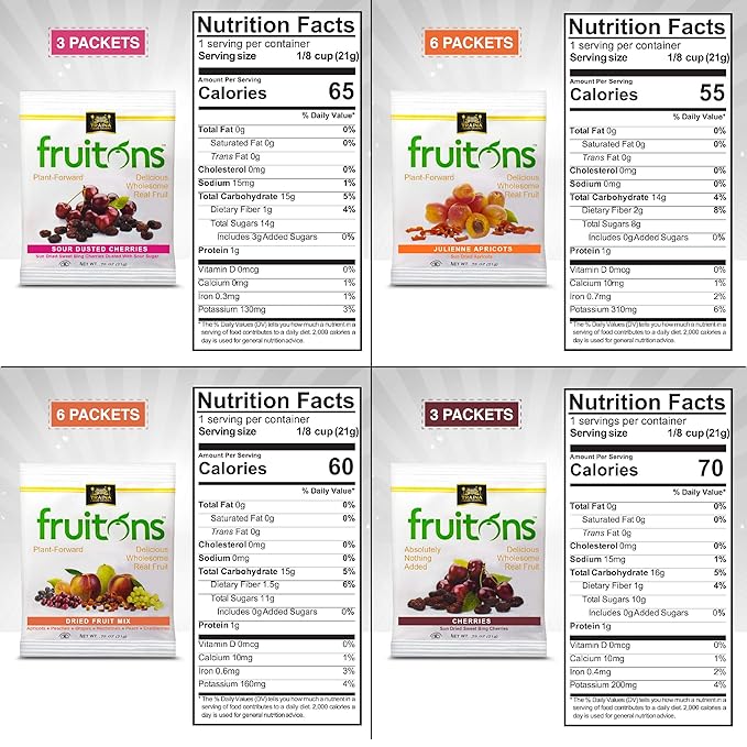 Traina Home Grown Fruitons Variety Pack - Non GMO Gluten Free .75 oz bags (Pack of 18)