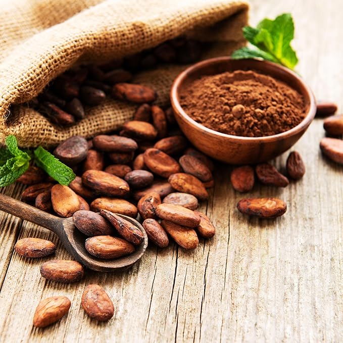 Yupik Organic Raw Cacao Beans 2.2 lb (35.2 oz) Vegan GMO-Free Kosher Gluten-Free Dried Beans Fermented Unroasted No Sugar Added Source of Fiber &amp Iron Ideal for Baking &amp Chocolate M