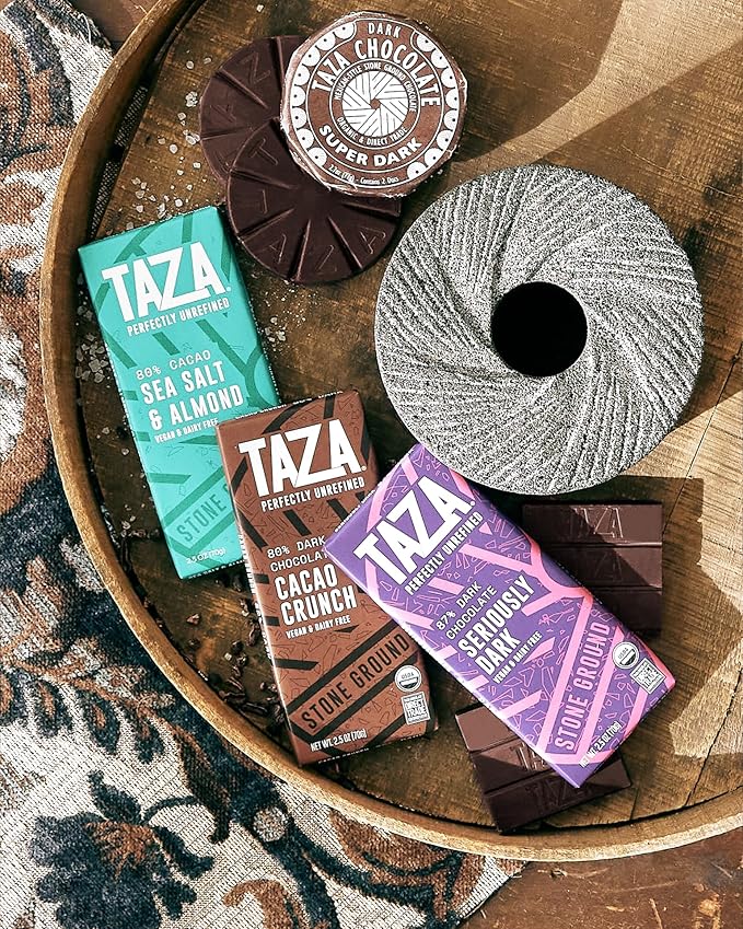 Taza Chocolate Organic Amaze Bar 87% Stone Ground Seriously Dark 2.5 Ounce (10 Count) Vegan