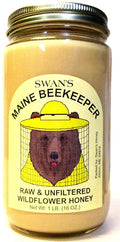 Maine Beekeeper Raw &amp Unfiltered Wildflower Honey (16 oz) 1 lb Jar