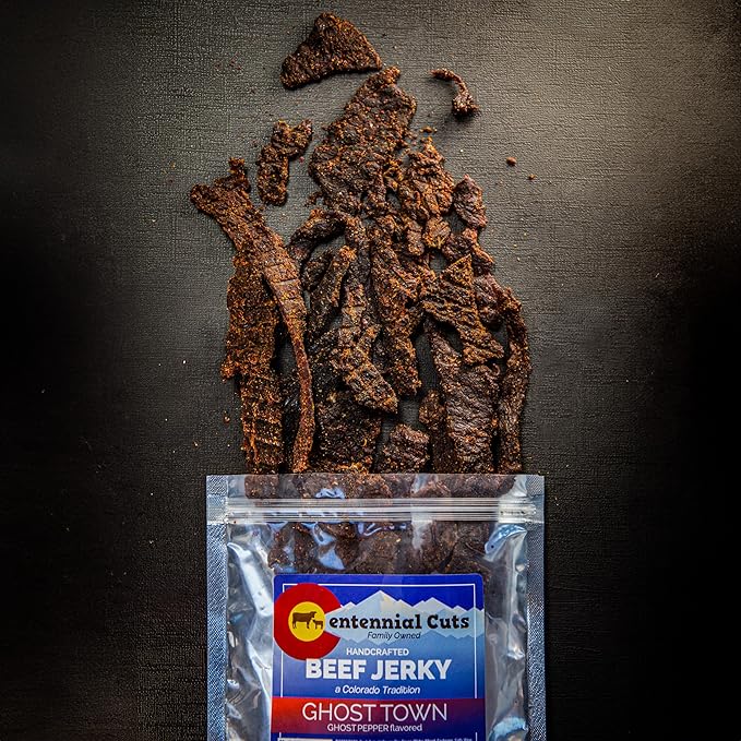 Centennial Cuts Hot &amp Spicy Beef Jerky &amp Beef Sticks Gift Box – Spicy Jerky Variety Pack 4 Jerky Bags + 3 Beef Sticks High Protein Snack