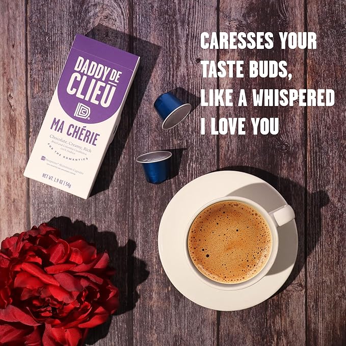 Daddy De Clieu Ma Chérie Coffee Pods (Rich &amp Chocolatey Brazil &amp Columbia Casablanca 100% Arabica Blend) Compatible with Nespresso Original Line Machines Recyclable Aluminum Capsules 70 C