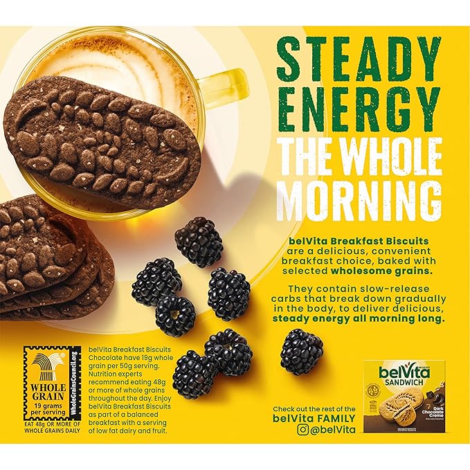 belVita Breakfast Bars Biscuits Chocolate 30 Total Packs 6 Boxes (4 Biscuits Per Pack)