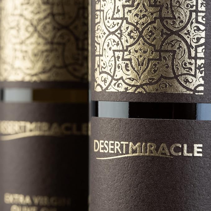 DESERT MIRACLE Cold Pressed Polyphenol Rich Moroccan Olive Oil Extra Virgin Olive Oil with High Polyphenols Organic First Cold Pressed EVOO From Morocco 17 Fl Oz