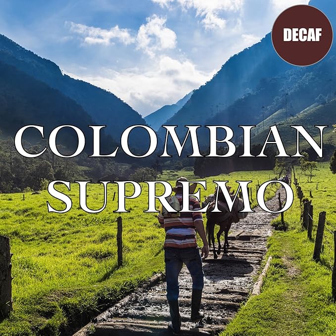Colombian Supremo Decaf Coffee Ground Swiss Water Processed Fair Trade Fresh Roasted 16-ounce