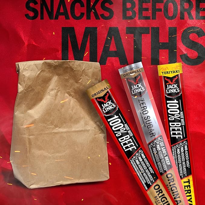 Jack Link's Beef Sticks Variety Pack - Original Teriyaki &amp Zero Sugar - Made with 100% Real Beef - Ready to Eat Real Meat Protein Snacks - 5g Protein per Serving - (20 Pack) 0.92 oz Meat Sticks
