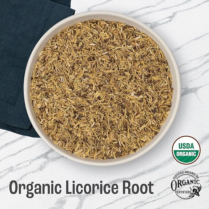 J MAC BOTANICALS Organic Licorice Root Tea Cut and Sifted Dried Herb regaliz Raiz organico
