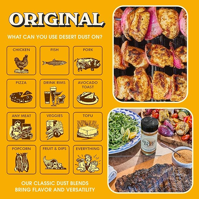 Desert Dust All-Purpose Seasoning – Smoky Earthy &amp Sweet with Organic Date Sugar | Versatile Rub for Steak Chicken Fish Veggies &amp More | Gourmet BBQ &amp Grilling Spice Blend (24oz Origi