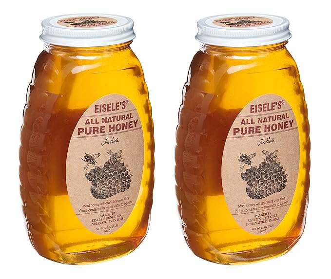 Eisele's Pure Honey - 2 Pound Glass Jar - 2 Pack