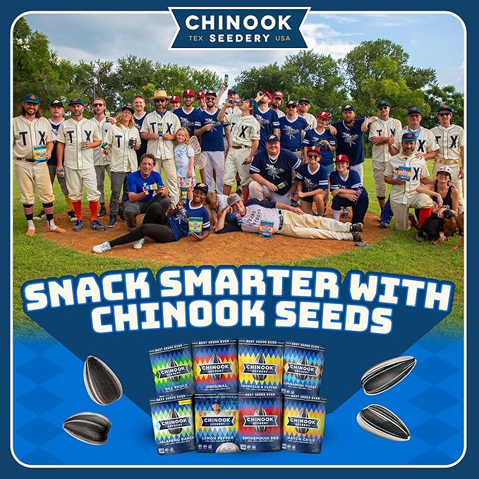Chinook Seedery Sunflower Seeds to Eat — Jumbo Flavored Roasted Low Sodium Snacks — Keto Friendly Gluten-Free Non-GMO — 8 Flavor Variety Pack 4 oz (12-Pack)