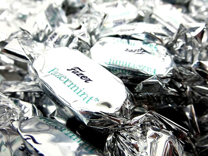 Fazermint Dark Chocolate Peppermint Cream Candy 1 lb Bag in a BlackTie Box