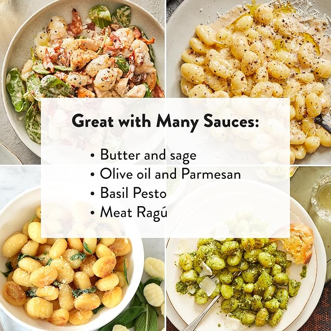 DeLallo Gluten Free Gnocchi Pasta 16 Ounce Box Non-GMO Made with Potato and Rice Flour Vegan (8 Pack)