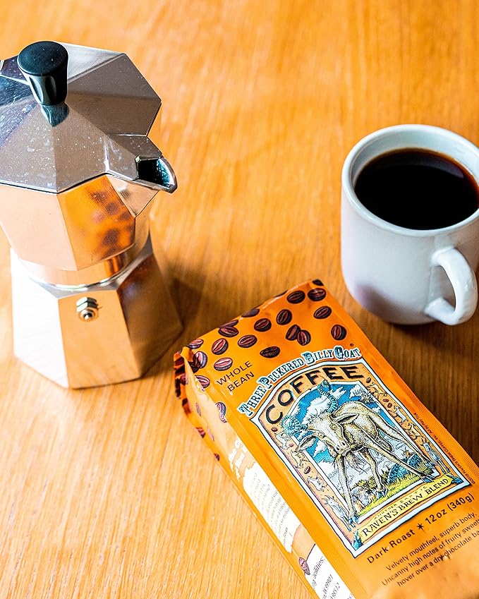 Raven's Brew Whole Bean Coffee Variety Pack - 3 Delicious Flavors - Wicked Wolf Three Peckered Billy Goat and Deadman's Reach - 12 oz each