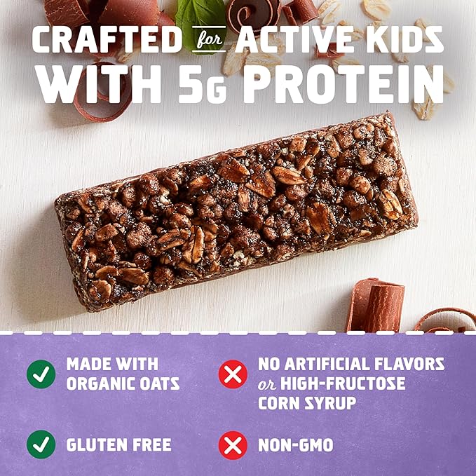 CLIF Kid Zbar Protein Bars - Chocolate Chip Chocolate Mint Cookies 'n Creme - 30 Count Pack with 5g Protein per Bar