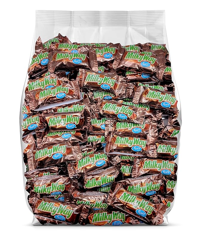 Candykrave Milky Way Fun Size Chocolate Candy Bars - 2LB (50+ Pieces) Bulk Individually Wrapped Halloween Chocolate candy bar Delicious bulk candies for Easter Halloween &amp All Occasions