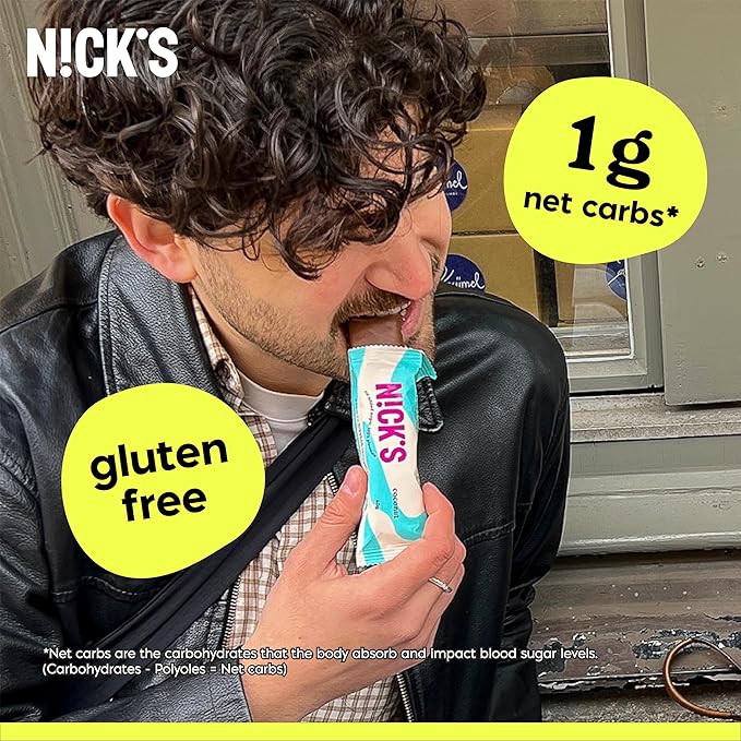 NICKS Coconut Keto Chocolate Candy Bars No Added Sugar Gluten Free Sweets Low carb Candy Snack Bar – 15-Pack (40g Each)