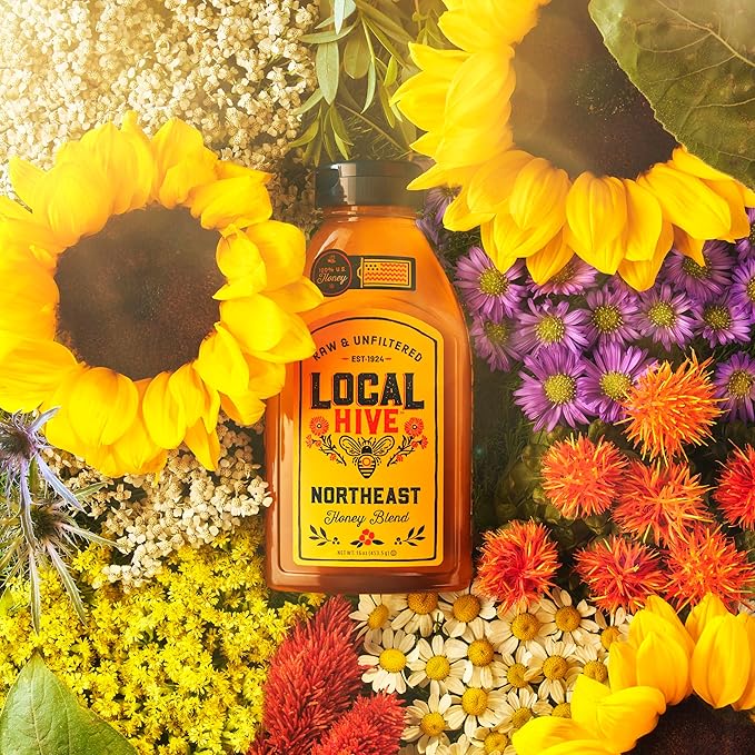 Local Hive Raw &amp Unfiltered Honey 2-Flavor Regional Bundle – Northeast &amp Northwest (16 oz Each) | 100% Pure U.S. Honey | Distinct Regional Floral Profiles | Natural Sweetener for Tea Baking &
