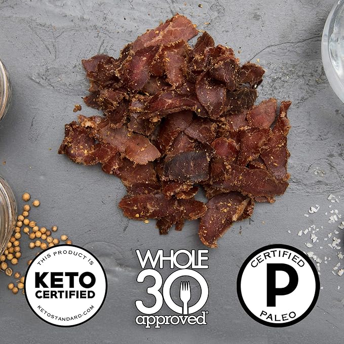 Ayoba Traditional Duo Grass Fed Beef Biltong &amp Droewors Bundle (4 Ounce Pack of 2) - Authentic South African Protein Snacks - Keto-Certified Paleo-Certified Gluten Free and Sugar Free