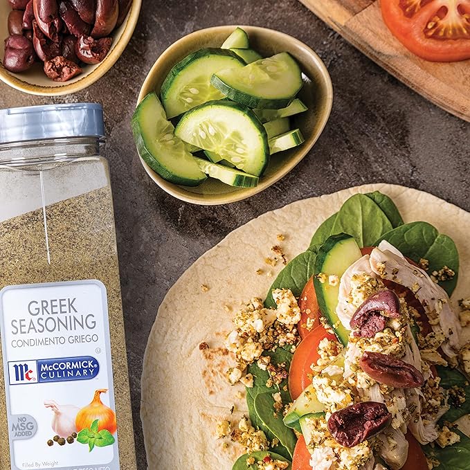 McCormick Culinary Greek Seasoning 23 oz - One 23 Ounce Container of Greek Seasoning Blend for Mediterranean Style Dishes Best with Salads Chicken Lamb Gyros Vegetables and More