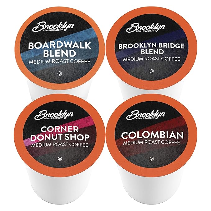 Brooklyn Beans Coffee Pods Medium Roast Gourmet Variety Pack - Compatible with Keurig K Cup Brewers Including 2.0 Machines 40 Count