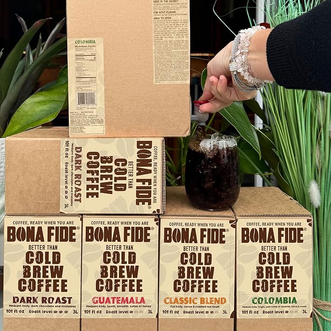 Better Than Cold Brew Coffee - Dark Roast 3L (101 Fl Oz) Bag in Box with Tap | Bold &amp Smoky Flavor | Eco-Friendly Packaging