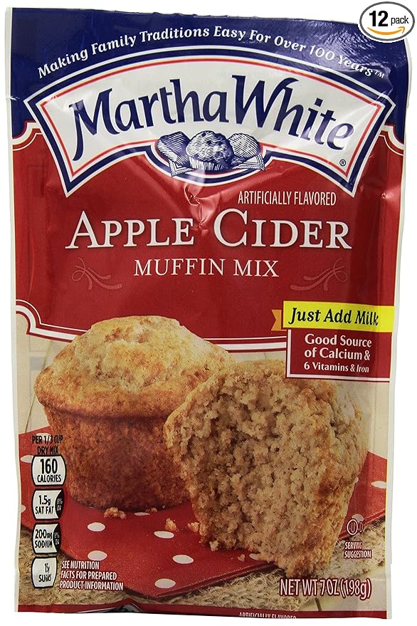Martha White Apple Cider Muffin Mix 7 Ounce (Pack of 12)