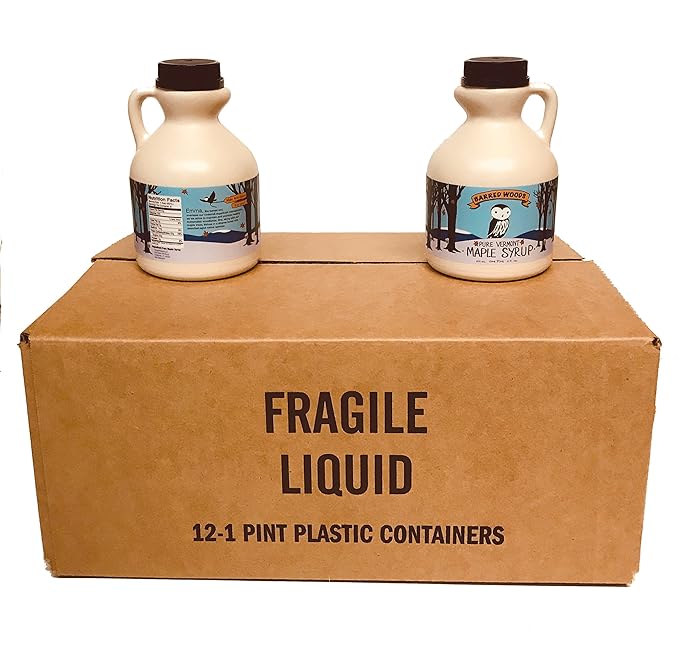 Case of 12 Pint Jugs of 100% Pure Vermont Maple Syrup (Grade A Dark Robust)