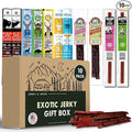 Jerky-n-Spice Exotic Beef Jerky Gift Box | Snacks Variety Pack for Adults | Exotic Meat Sticks Sampler | Jerky Gift Basket for Birthday &amp Any Occasions | Meat Bouquet Healthy Snack Box | 10 Pack