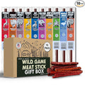 Jerky-n-Spice Wild Game Meat Sticks (10-Pack) | Ultimate Exotic Snacks | Beef Jerky Gifts for Men | Delicious Jerky Variety Pack Ideal for Anniversary Camping Hunting &amp Birthday Events