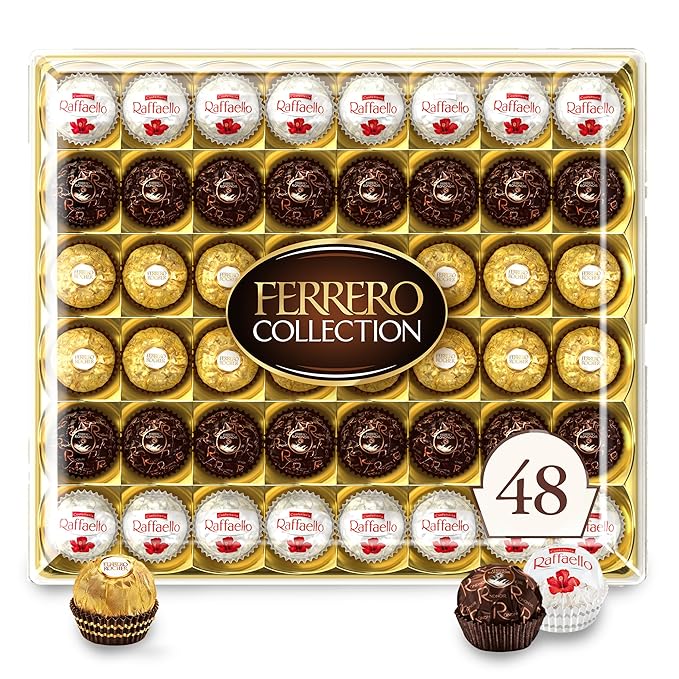 Ferrero Collection Premium Assorted Hazelnut Dark Chocolate and Coconut 48 Count Premium Treats 6.1 oz