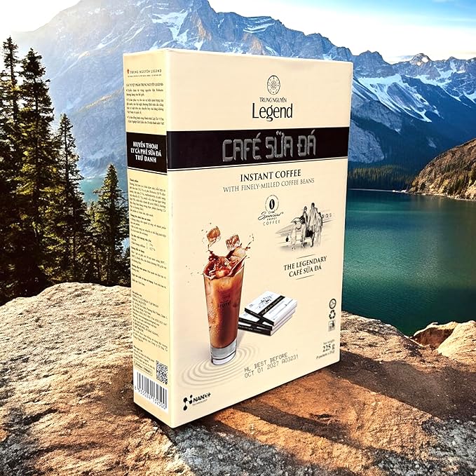 2 Packs - Instant Milk Coffee - Ca Phe Sua Da Hoa Tan - 9 Packets per Box with 2 Boxes per Order