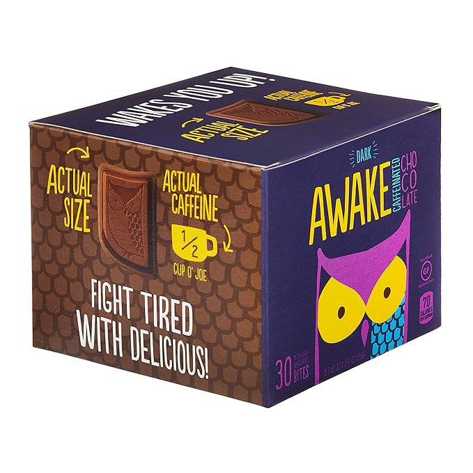 AWAKE Caffeinated Chocolate Energy Bites Dark Chocolate 30Count