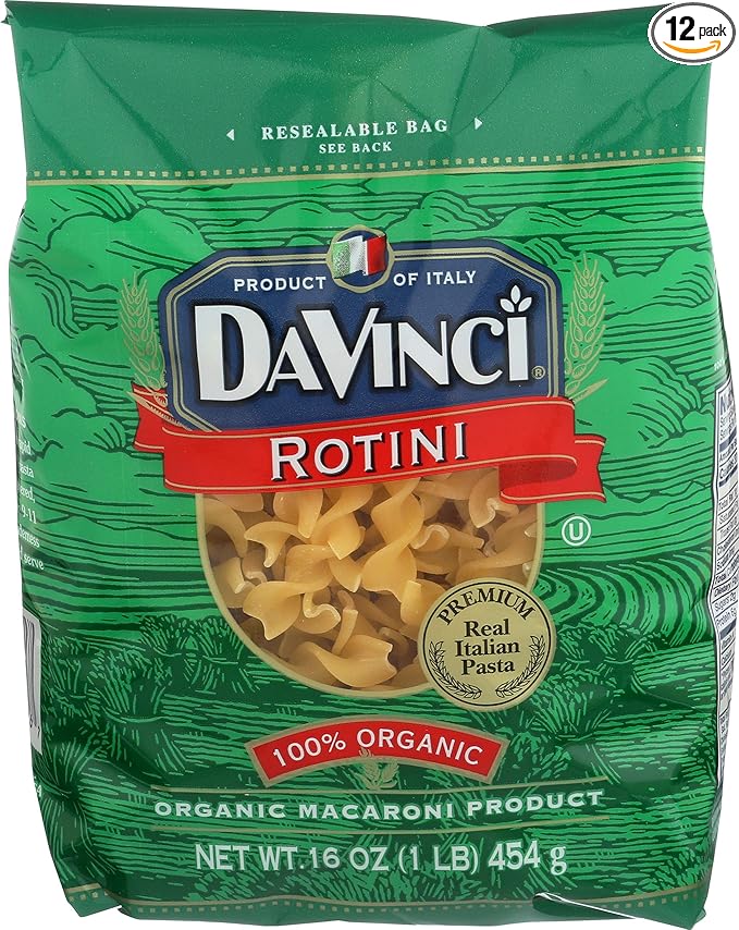 DaVinci Organic Pasta Rotini 16-Ounces (Pack of 12)