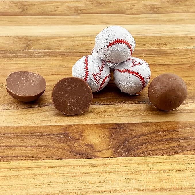 FirstChoiceCandy Milk Chocolate Foil Wrapped Balls (Baseballs 1 Pound (Pack of 1))