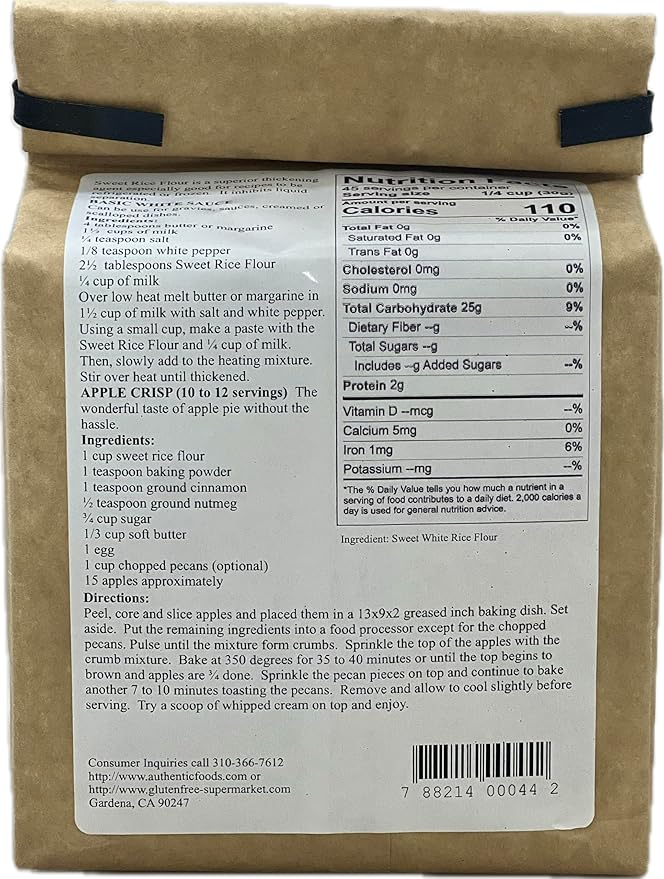 Authentic Foods Superfine Sweet Rice Flour - 3lb