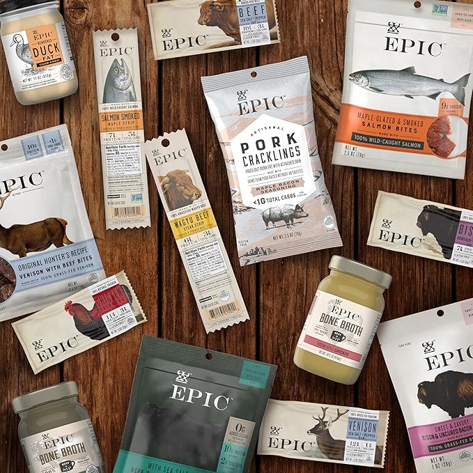 EPIC Venison with Beef Bites Original Hunter's Recipe Keto Friendly Whole30 Approved Gluten Free 8 Count 20 oz