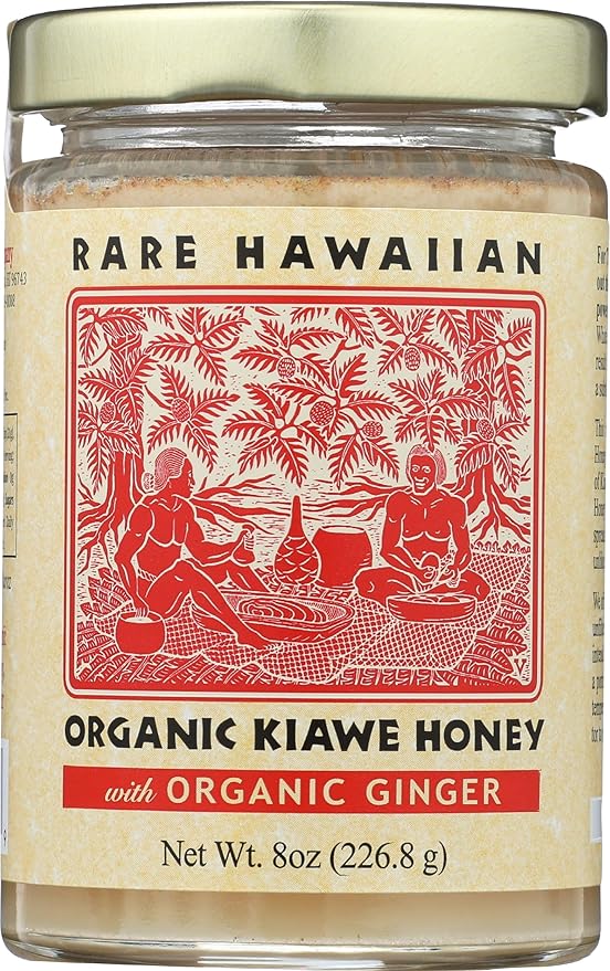 Rare Hawaiian Honey White With Hawaiian Ginger Organic 8 Ounce
