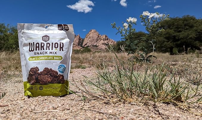BeeFree Warrior Mix Gluten Free Granola - Chunky Granola Bites | Paleo Granola Low Carb Grain Free Preservative Free Oat Free | Granola for Yogurt Low Calorie Snacks | Clay’s Chocolate Buzz 9 Ou