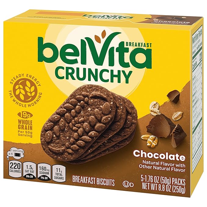 belVita Breakfast Bars Biscuits Chocolate 30 Total Packs 6 Boxes (4 Biscuits Per Pack)