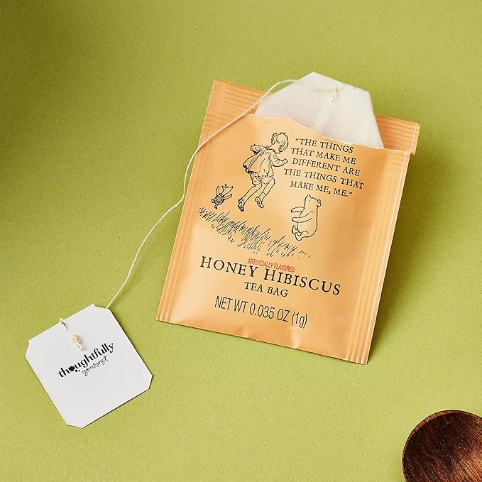 Thoughtfully Classic Winnie-the Pooh Tea Collection Gift Set Includes 60 Premium Tea Bags with Nostalgic Quotes from A.A. Milne 6 Flavors Cozy Literary Tea Gift