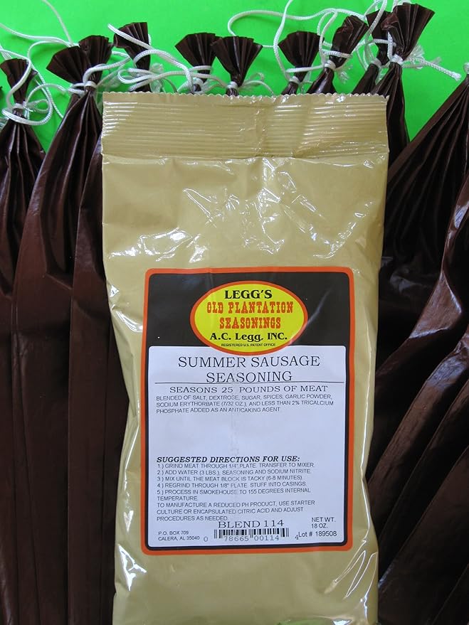 Summer Sausage seasoning and Casing Sleeves for 25 lbs of meat. Add venison beef pork elk moose etc.
