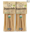 Morelli Organic Pappardelle Pasta Noodles - Imported Pasta from Italy Wide Pappardelle Noodles Gourmet Italian Durum Wheat Semolina With Wheat Germ - 17.6 oz (500 g) - Pack of 2