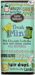 Seattle Chocolates Truffle Bar Fresh Mint 2.5 Ounce (Pack of 12)