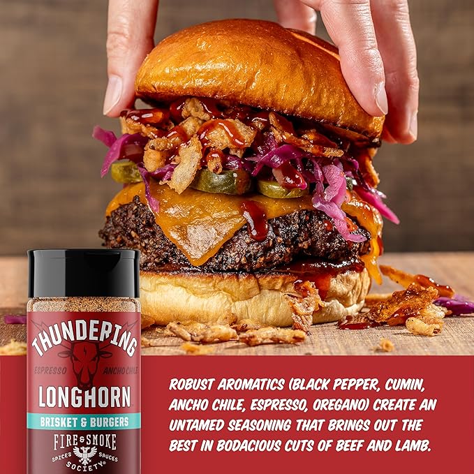 Fire &amp Smoke Society Burger &amp Fries Seasoning Variety Pack | BBQ Rubs and Seasonings for Smoking and Grilling | Father's Day Gifts for Dad Grilling Accessories Large (4-Pack)