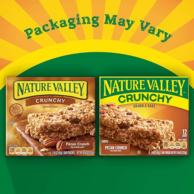 Nature Valley Crunchy Granola Bars Pecan Crunch 1.49 oz 6 ct 12 bars (Pack of 12)