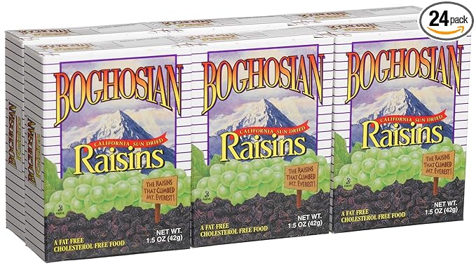 Boghosian Raisins 6-Count 1.5-Ounce Boxes (Pack of 24)