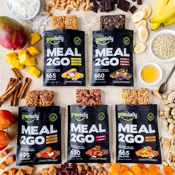 Greenbelly Backpacking Meals | All Natural Hiking Meal Bars | 650 Calories &amp High Protein | Cranberry Almond 5 Count